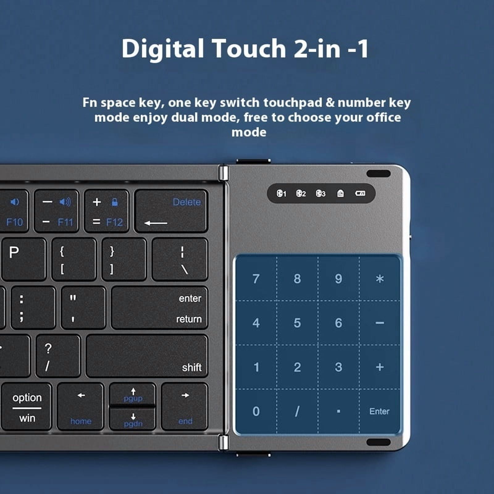 foldable touchpad Keyboard Folding Bluetooth keyboard with  Wireless keyboard and mouse number portable keyboard phone touch pa