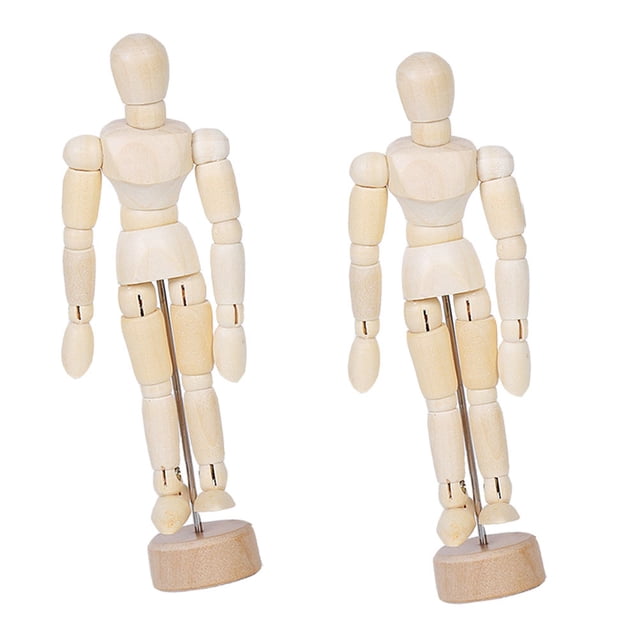 IFANLANDOR 2Pcs Cute Décor Light Brown Home Office Décor Flexible Human-shaped Figure