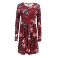 thumbnail image 2 of Matchstick Robe Midi à Manches Longues Imprimée Florale pour Femmes, 2 of 5