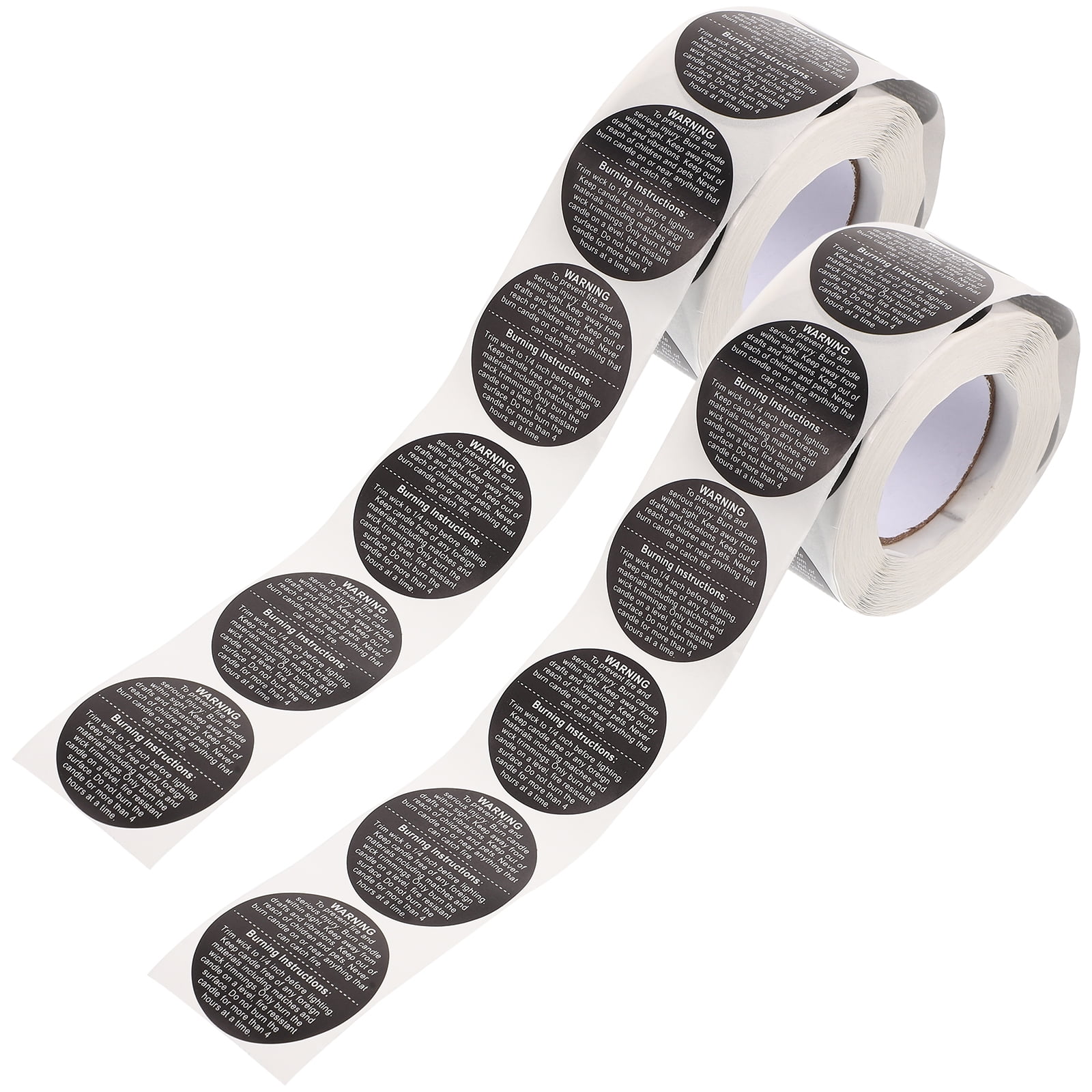 HOMEMAXS 2 Rolls of Candle Warning Labels Wax Melting Safety Stickers