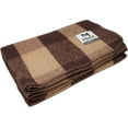 thumbnail image 2 of M MCGUIRE GEAR Warm Wool Bunkhouse Plaid Blanket for Camping, Home, Survival, or First Aid, 64" x 90" (Light Brown/Brown), 2 of 11