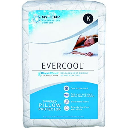 Aller-Ease My Temp Evercool Cooling Pillow Protector - Soft RapidCool Fiber is Cool to the Touch and Releases Heat, Extends the Life of Your Pillow - Standard/Queen 20?x28?, Cracked Ice Pattern 2Pack