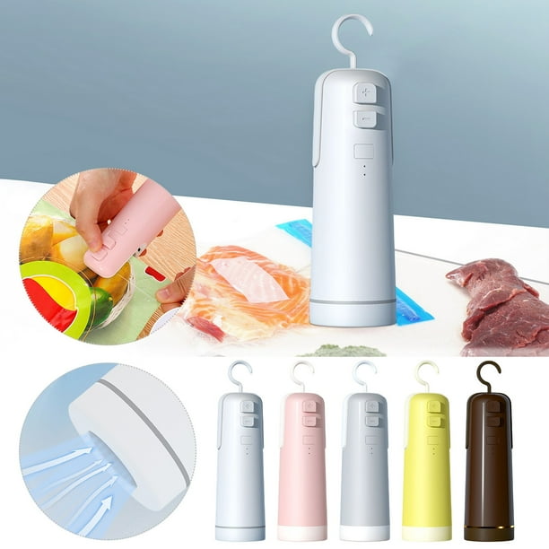 Máquina portátil de sellado al vacío para almacenamiento de alimentos - selladora manual con bomba - succión de 100 KPA, vacío de -65 KPA, incluye bolsas y accesorios