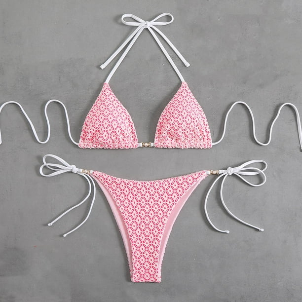 Traje de baño para mujer, moda, cómodo, estampado, bikini, traje de baño de color liso para mujer, conjuntos de bikinis, trajes de baño para mujer