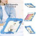 thumbnail image 4 of Case for iPad Mini 7 A17 Pro 2024/Mini 6 2021 8.3 Inch 7th/6th Gen with Screen Protector, 360 Degree Rotating Kickstand Hand Strap Shockproof Cover with Shoulder Strap, Cream Navy, 4 of 7