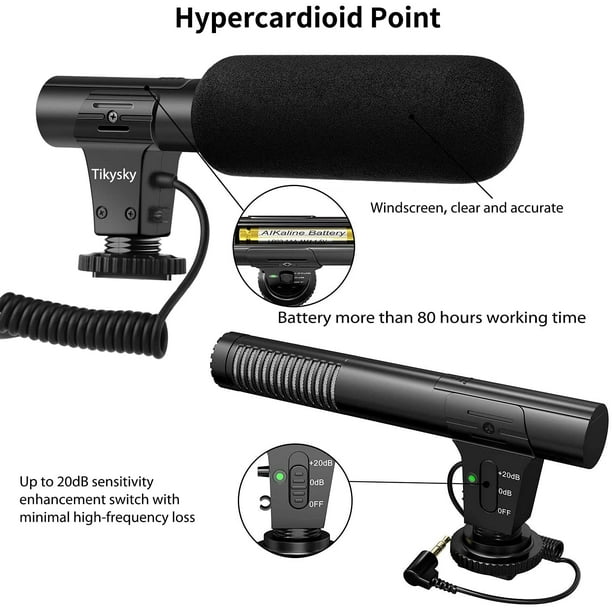 Tikysky Camera Microphone, M-1 Video Microphone for DSLR Interview Shotgun  Mic with Windscreen 3.5mm Jack - Walmart.com