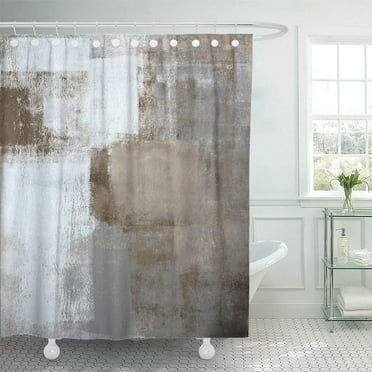 PKNMT Brown Modern Grey Beige Abstract Painting Gray Black Circles ...