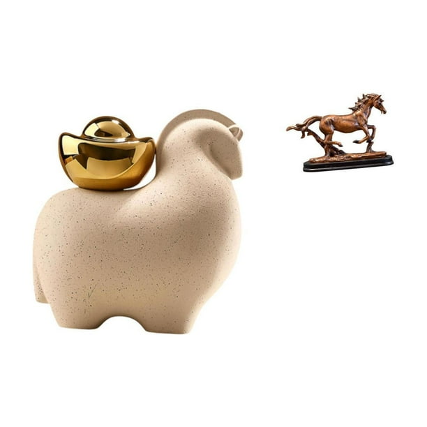 Estatua De Caballo En Miniatura, Decoración De Mesa, Figura Coleccionable, Obra De Arte, Decoración Creativa Para El Hogar, Adorno De Feng Shui Chino Para Patio, Oficina, Escritorio,