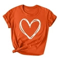 thumbnail image 2 of BLTIBY Valentine's Day Sweatshirt for Women Summer Spring Crewneck Short Sleeve Funny Love Heart Graphic Valentines Shirt Casual Valentines Fashion Pullover Top Orange M, 2 of 3