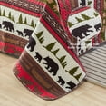 thumbnail image 7 of Beartech Quilt Set Twin Size Rustic Bedding Red Plaid Patchwork Quilt Forest Bear Bedding Lodge Cabin Bedspread Coverlet Lightweight Reversible Microfiber Quilt, 7 of 7