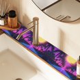 thumbnail image 2 of Yayeee Faucet Mat for Kitchen Sink 14.7" Diatomite Long Splash Guard Pad, Purple Neon Road, 2 Pack, 2 of 7