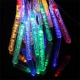thumbnail image 3 of Solar Meteor Shower Rain Lights, Solar Powered Waterproof Snow Falling Raindrop Icicle Cascading Decoration Lights,20 Tube 360 LEDs Outdoor Christmas String Light, for Party Garden Home(Multi Color), 3 of 8
