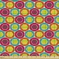 thumbnail image 2 of Ambesonne Abstract Fabric by the Yard Upholstery, Geometric Retro Hexagons, 2 Yards, Multicolor, 2 of 5