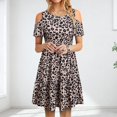 thumbnail image 2 of Vestido de volantes con hombros descubiertos y manga corta a la moda informal para mujer Fridja  qw2124, 2 of 6