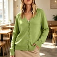 thumbnail image 2 of Lumtrix Cardigans Sweater For Women Warm Lightweight Button Front Cardigan Oversized Long Sleeve V Neck Cozy Sweaters Dressy Casual Tops Mint Green M, 2 of 5