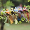 thumbnail image 4 of Juego de 12 pájaros artificiales realistas para decoración del hogar y el jardín, adornos de plantas con plumas, 4 of 8