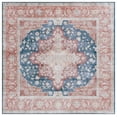 thumbnail image 2 of Safavieh Tucson Nazca Oriental Machine Washable Area Rug, Navy/Rust, 4' x 4' Square, 2 of 14