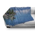 thumbnail image 3 of Landscape Soft Flannel Fleece Blanket, Blue Waters of Lake Tahoe Snowy Mountains Pine Trees Rocks Relax Shore, Cozy Plush for Indoor and Outdoor Use, 60" x 80", Pale Blue Green Grey, by Ambesonne, 3 of 6