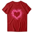 thumbnail image 2 of Craaazy Love Heart Graphic Valentine's T-shirts for Women Short Sleeve Shirts Gifts, 2 of 6