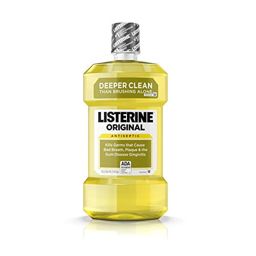 Listerine Crème Buccale Antiseptique Originale pour les Soins Buccodentaires avec Formule Anti-Germes pour Lutter contre la Mauvaise Haleine, la Plaque et la Gingivite, 50,7 Fl Oz