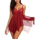thumbnail image 5 of Traje De Lencería, Ropa De Dormir De Malla De Encaje Transparente, Color Sólido, Cómodo, Agradable A La Piel, Cuello En V Con Bragas Para Luna De Miel Recién Casada ANGGREK Otros, 5 of 6