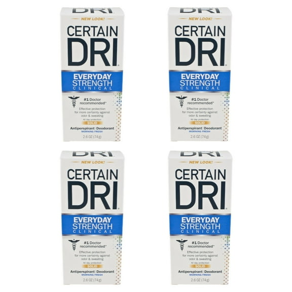 4 Pack CERTAIN DRI A.M. Underarm Refresher Deodorant Stick 2.60 oz Each