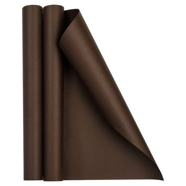 JAM Paper Matte Wrapping Paper, 52.6 Sq ft Total (17 in x 18 Ft Each), Chocolate Brown, 2 Rolls
