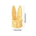 thumbnail image 2 of Hand Woven Rabbit Ear Mini Storage Basket, Easter Basket, Multicolor Creative Desktop Organizer, Cute Easter Egg Basket for Candy Gifts Stationery and Home Table Decor, 2.9*5.3in, Yellow, 2 of 6