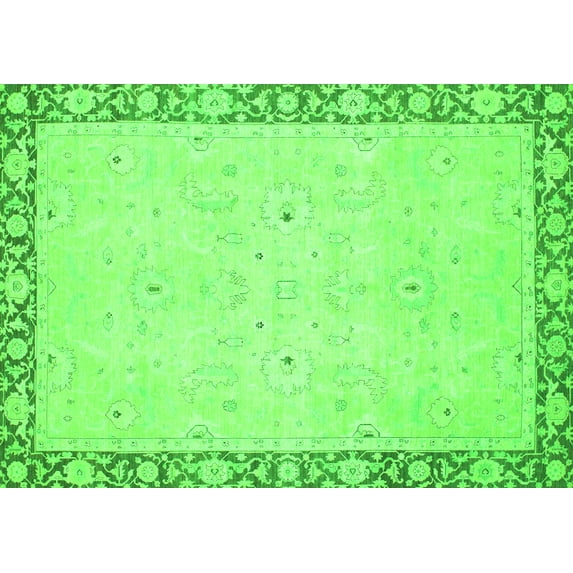Ahgly Company Indoor Rectangle Oriental Green Modern Area Rugs, 5' x 7'