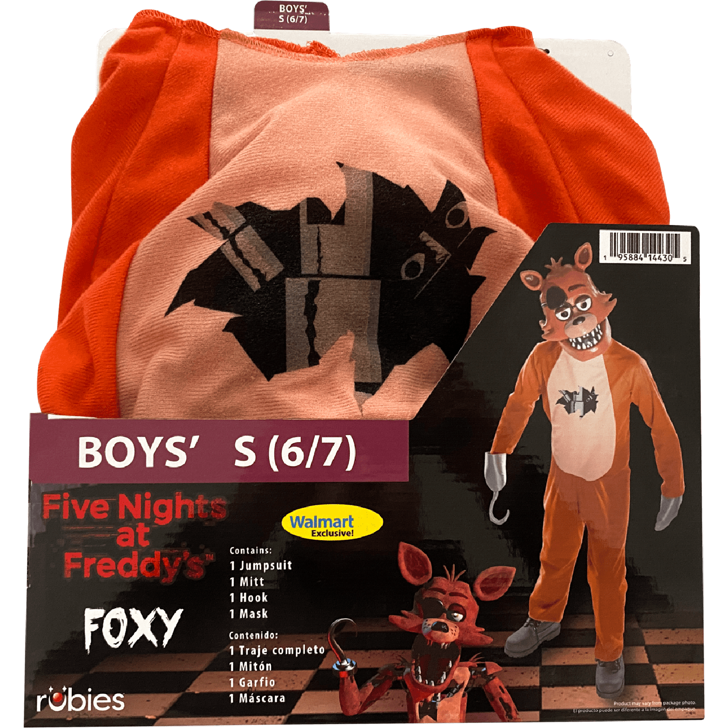 Five Nights at Freddy's Foxy Halloween Costume for Children, Boys' Size S (6/7), by Rubies