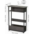 thumbnail image 3 of Vintage Narrow Side Table with Storage Shelf, 3-Tier Slim End Table Modern Sofa Table for Narrow and Small Spaces,62.5CM Height Skinny Bedside Table Small Nightstand with Magazine Rack (Grey), 3 of 18