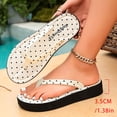 thumbnail image 5 of Xdegoge Flip Flops for Women Open Toe Flatform Thong Sandals Retro Polka Dot Print Thick Sole Slip On Casual Beach Vacation Daily Shoes, 5 of 9