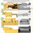 thumbnail image 4 of AECOJOY Sofa Bed, 38" Extra-Wide 3-in-1 Convertible Pull-Out Single Sofa with Adjustable Backrest and Cup Holder, Yellow, 4 of 10