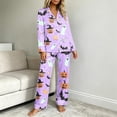 thumbnail image 7 of Enjoytime Women's Pajama Sets Halloween Print Soft 2 Piece Lounge Set Collared Long Sleeve Button Down Shirts with Pants Sleepwear, 7 of 7