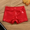 thumbnail image 5 of Hansber Kids Girls Shiny Metallic Ballet Dance Shorts High Waist Sequins Boycut Shorts Athletic Red 150, 5 of 7