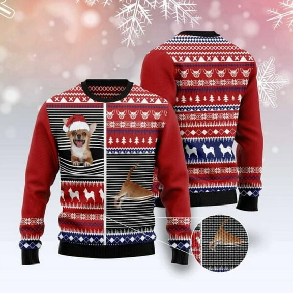 Lovely Chihuahua Christmas Sweater, Dog Christmas Sweater, Dog Sweaters