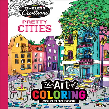 Cra-Z-Art: Timeless Creations, Pretty Cities New Adult Coloring Book, 64 Pages