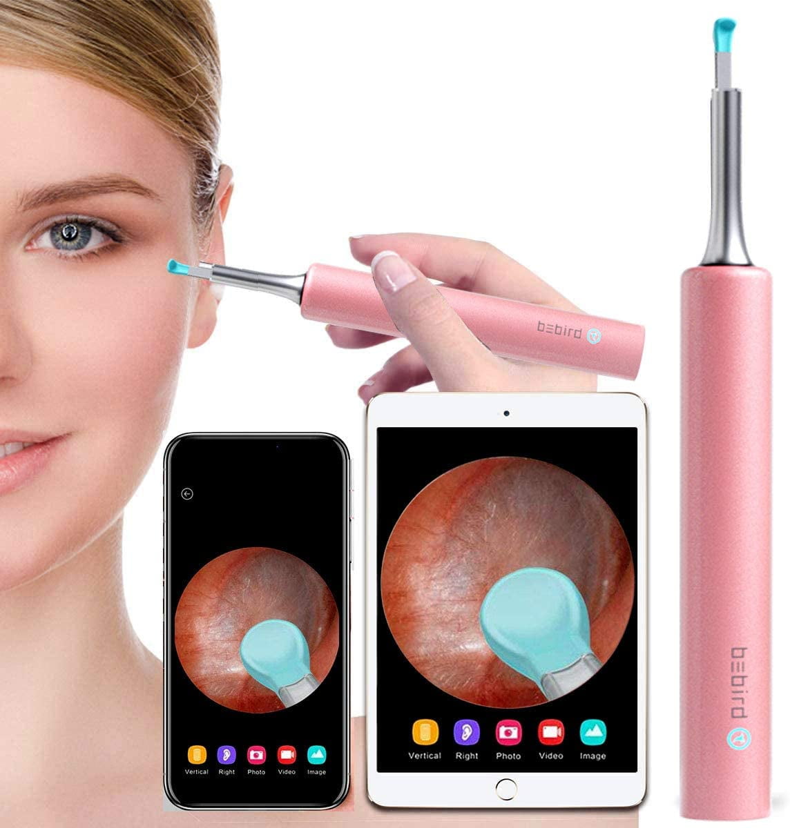 Ear Camera,1080P FHD WiFi Ear Scope,Wireless iPhone Ear Scope Camera