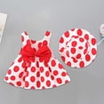 thumbnail image 2 of Robe d'Été pour Filles 0-3 Ans Robe Sans Manches à Pois Imprimés avec Nœud Ensemble Chapeau, 2 of 3