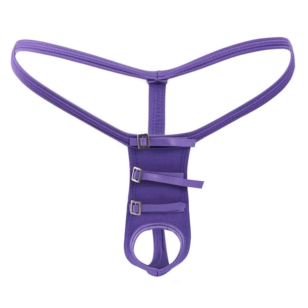 Sexy Mini hombres Tanga personalidad aro moda cintura baja T pantalones traje de baño ropa interior Pompotops qyievc5649