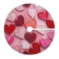thumbnail image 3 of Pink Heart Painted with Paint Christmas Tree Skirt Stand Mat Waterproof Floor Protection Mat for Holiday Decoration, 3 of 6