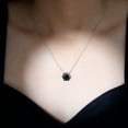 thumbnail image 4 of Rosec Jewels Lab Grown Black Diamond Solitaire Pendant Necklace for Women - 7 MM, 18K White Gold, 4 of 8