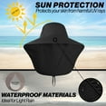 thumbnail image 2 of UPF 50+ Sun Protection Hat for Unisex Adult UV Solar Protection Wide Brim Outdoor Beach Fishing Bucket Bonnie Cap Visor with Neck Flap Breathable Mesh Lightweight Foldable Windproof B Black, 2 of 5