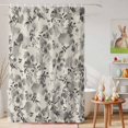 thumbnail image 6 of Shower Curtain Floral Shower Curtains for Bathroom Decor, Waterproof Polyester Shower Curtain Set with Hooks, Extra Long 72" x 84" Wildflowers Grey, 6 of 9