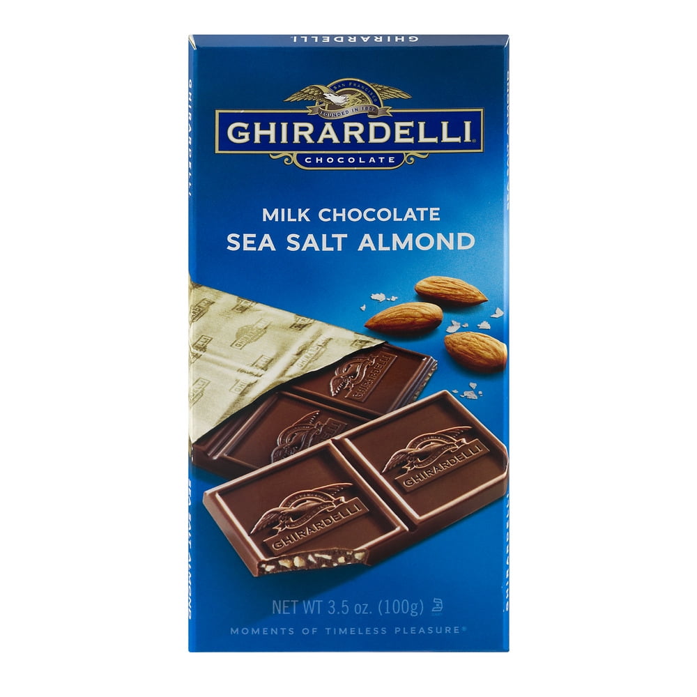 Ghirardelli Milk Chocolate Sea Salt Almond, 3.5 OZ by Ghirardelli Chocolate Company