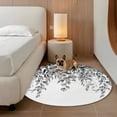 thumbnail image 2 of Eucalyptus Leaves Round Area Rug 4Ft Washable Circle Rugs for Bedroom Dining Room, Black Grey Summer Botanical Weeping Non-Slip Carpet Floor Mats Indoor Outdoor Carpet Runner Aesthetic Home Decor, 2 of 8