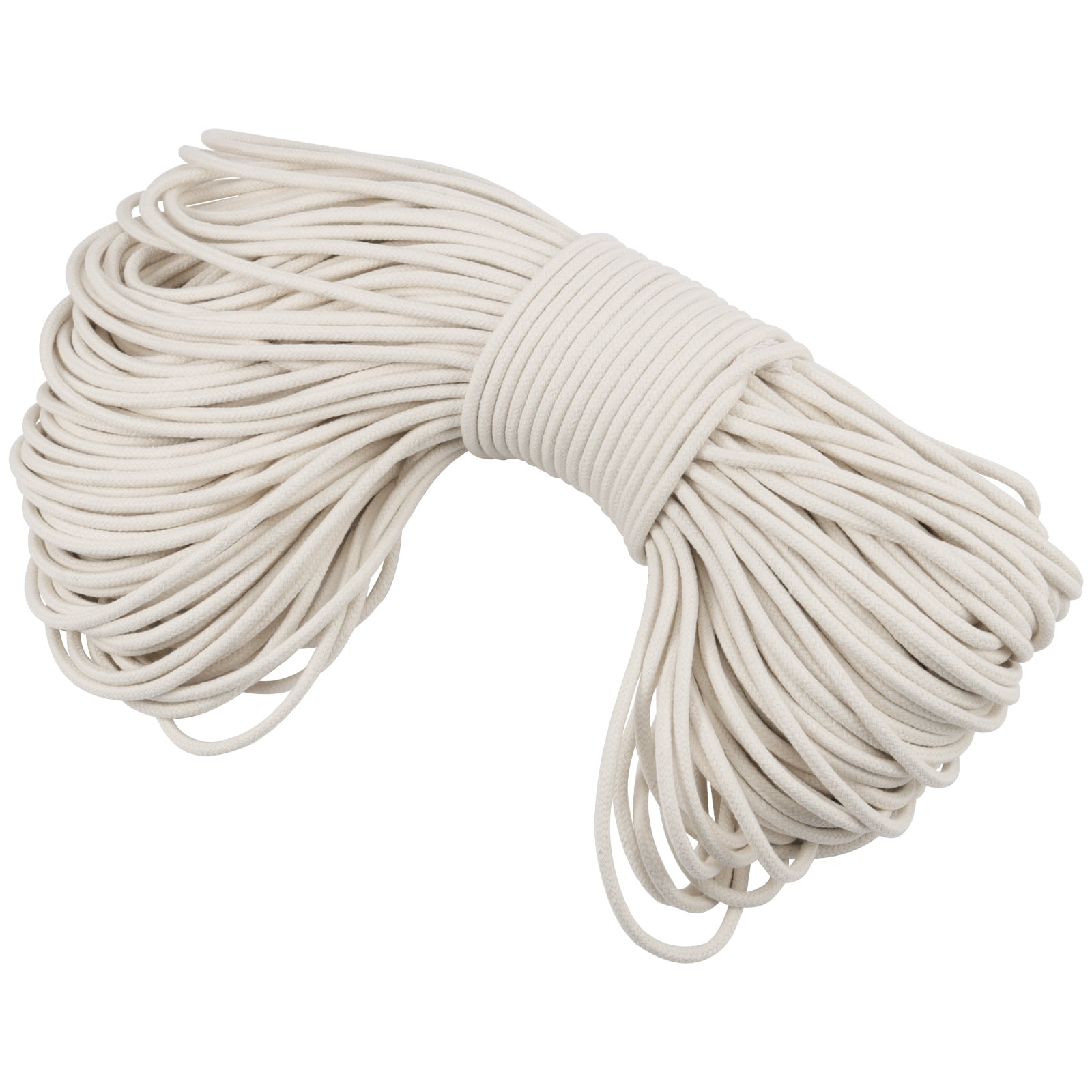 KEILEOHO 1/4 Inch Natural Cotton Rope, 328 FT Length White Clothesline Cord  Craft Knitting Thread String Wall Hanging Rope for Garden Plant DIY