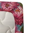 thumbnail image 3 of Ambesonne Floral Fitted & Flat Sheet with Sham 3 Pcs Set, Peony Blossoms Bouquet Print, Twin, Dark Coral Turquoise, 3 of 4