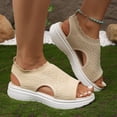 thumbnail image 2 of DGMIOCS Womens Orthopedic Walking Sandals Arch Support Comfort -On Sport Sandals Open-Toe Athletic Sandals for Plantar Fasciitis Summer Beach Casual Size: 9 Beige, 2 of 9