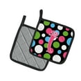 thumbnail image 2 of Monogram Initial I Polkadots and Pink Pair of Pot Holders, 2 of 2